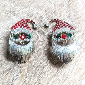 Holiday Rhinestone Santa earrings